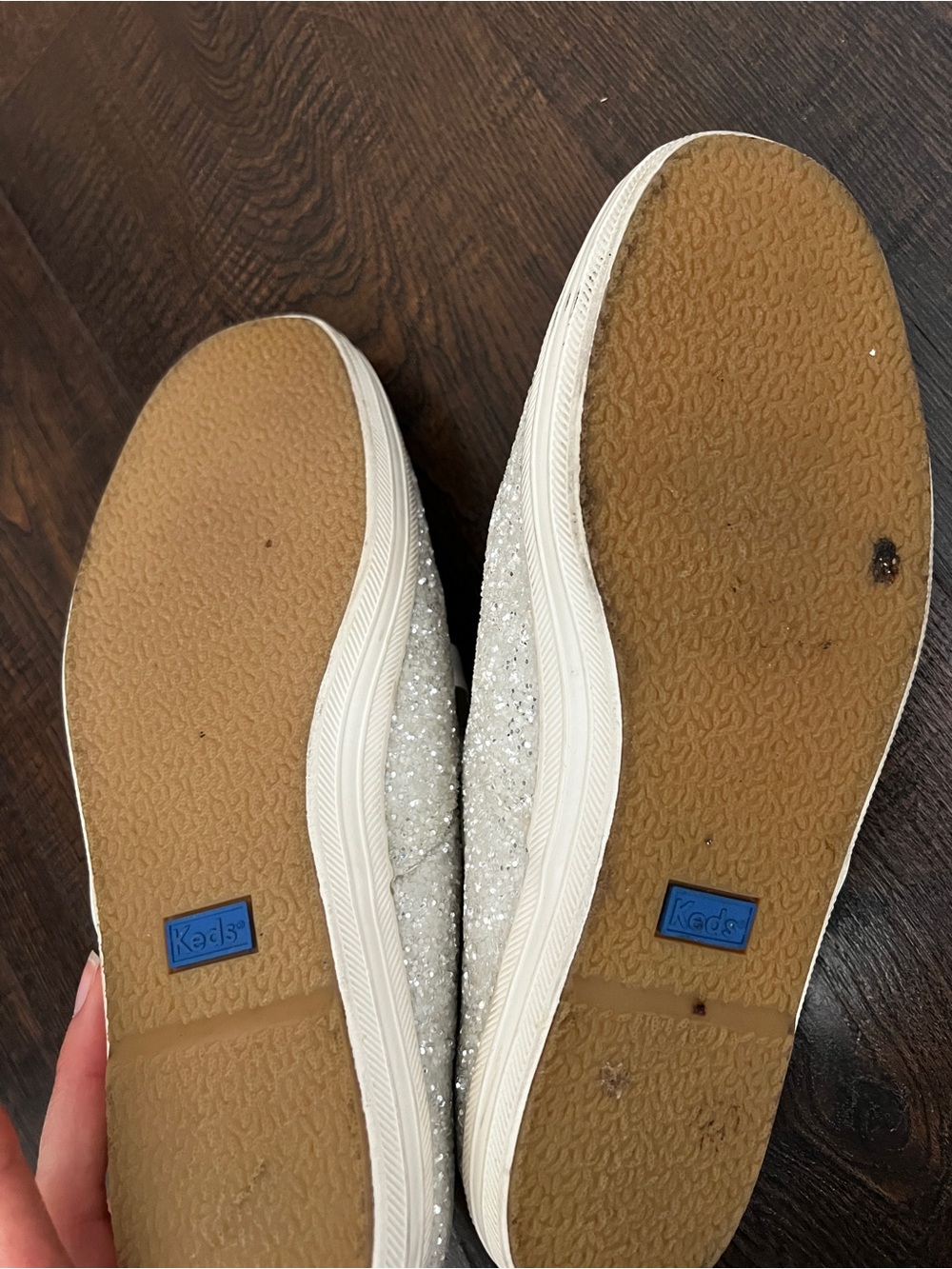 kate spade Cream Glitter Ribbon Lace-Up Sneakers - Picture 4 of 5